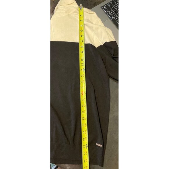 Women's Black and White Turtleneck Sweater - Picture 9 of 10